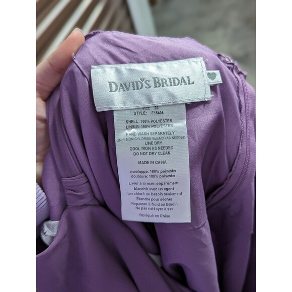 David's Bridal Size 20 Purple Hydrangea Chiffon Formal Dress - Picture 6 of 6